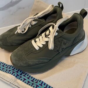 Tory Burch Sneakers Good Luck in Olive Green Mauve Pink